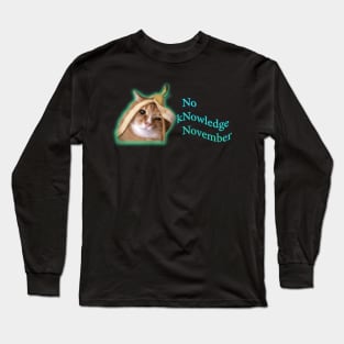 No kNowledge November NNN Cat Banana Meme Long Sleeve T-Shirt